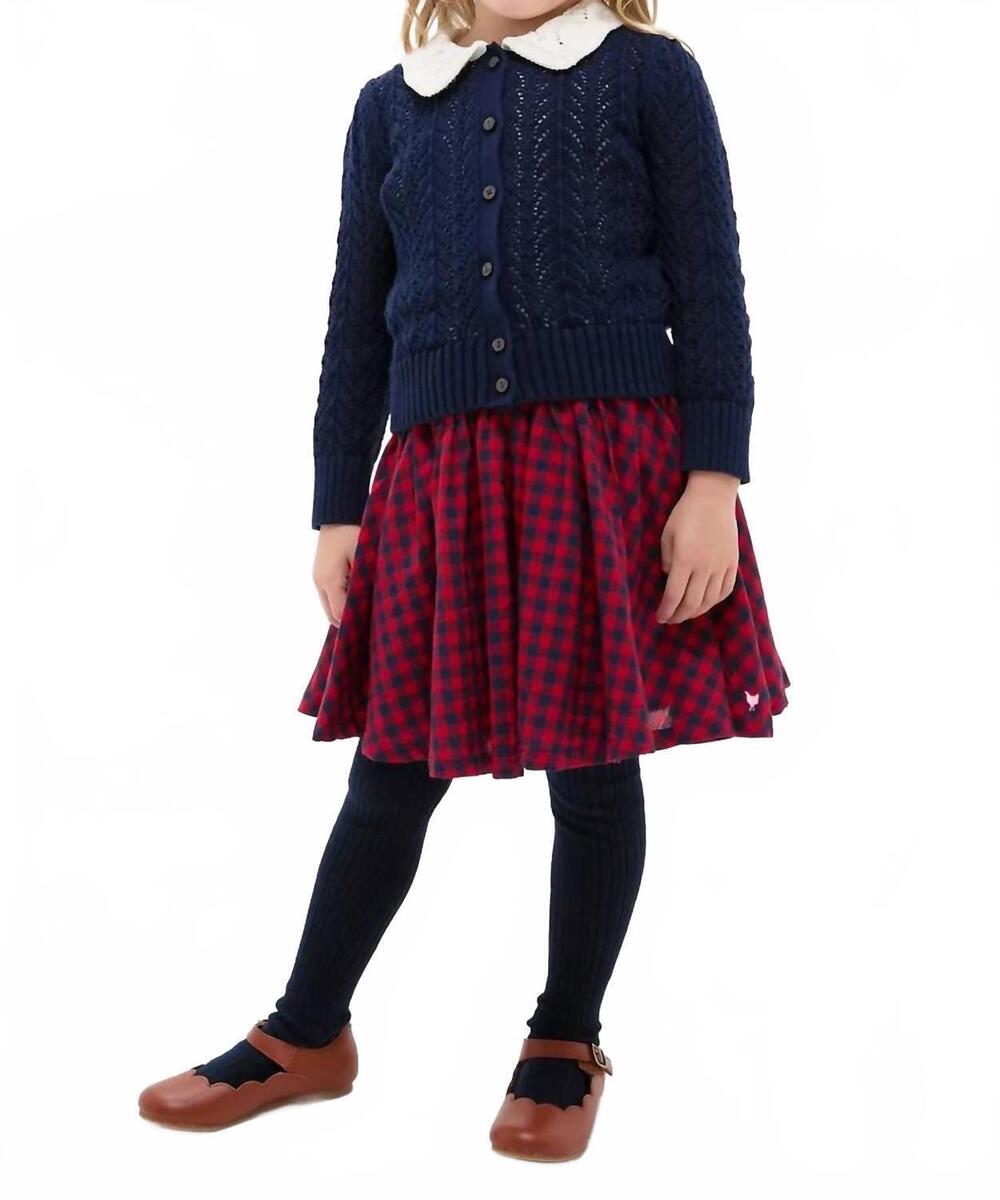 NEW PINK CHICKEN gianna skirt in red blue check